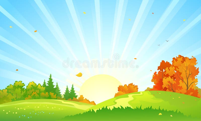 BEAUTIFUL SUNRISE SCENERY DRAWING | HOW TO DRAW EASY NATURE SCENERY DRAWING  - YouTube