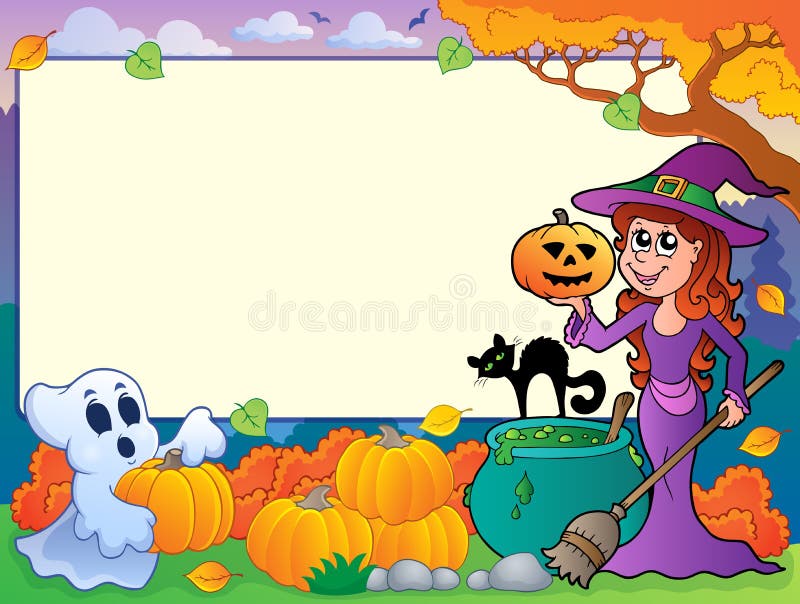 Autumn frame with Halloween theme 6