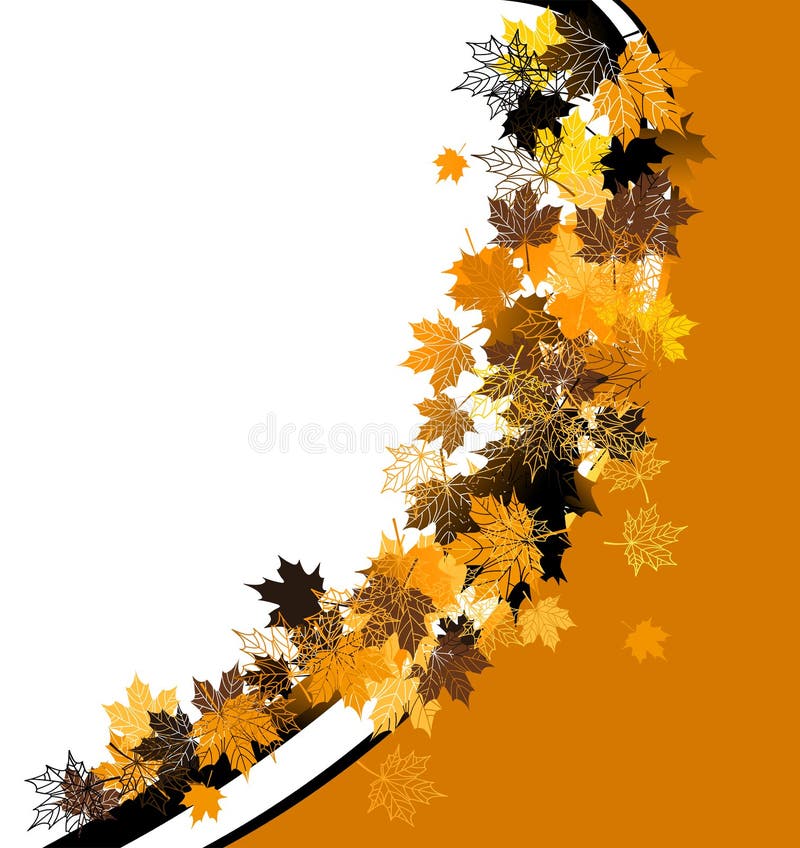 Autumn frame: maple leaf.