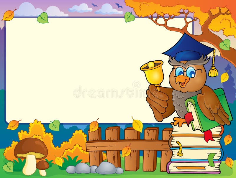 Autumn frame with owl teacher 6