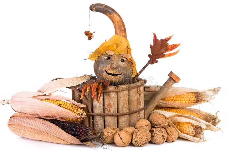 Autumn figurine with gourd head and pepper fingers (artwork by the photographer herself). Autumn figurine with gourd head and pepper fingers (artwork by the photographer herself)