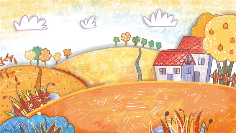 https://thumbs.dreamstime.com/b/autumn-harvest-party-backdrop-background-cute-oil-pastel-drawing-crayon-doodle-children-book-illustration-poster-wall-painting-231045194.jpg