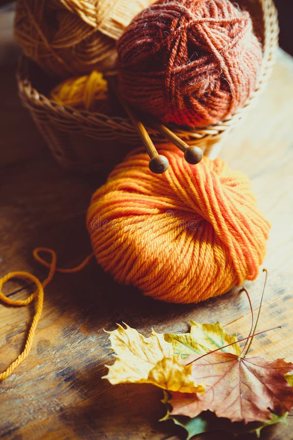 Autumn Knitting stock photo. Image of homemade, hobby - 61593952