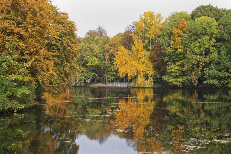 Autumn lake in the Hofgarten, Dusseldorf