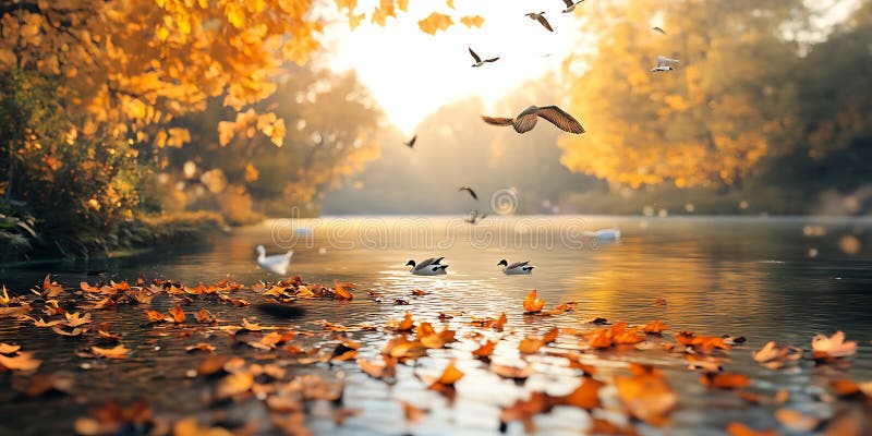 Autumn Lake Serenity stock illustratie