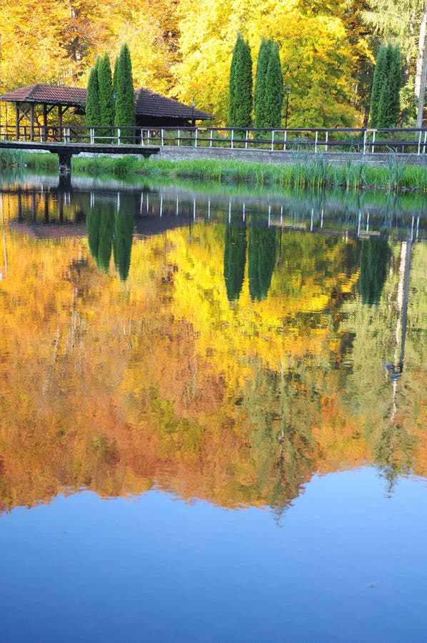 Autumn landscape in the lake