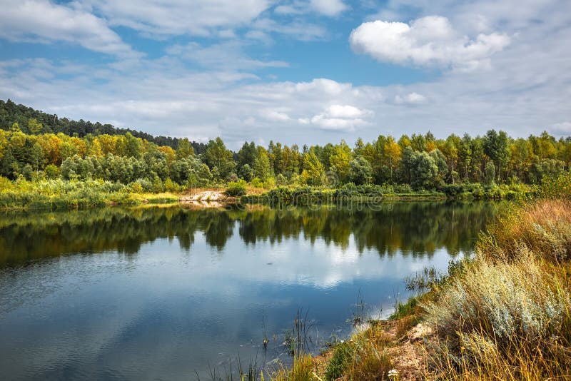 Autumn Landscape On The River Western Siberia Stock Photo Image Of