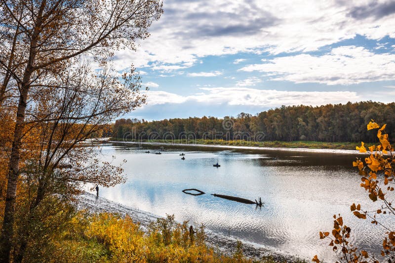 Autumn Landscape On The River Western Siberia Novosibirsk Region