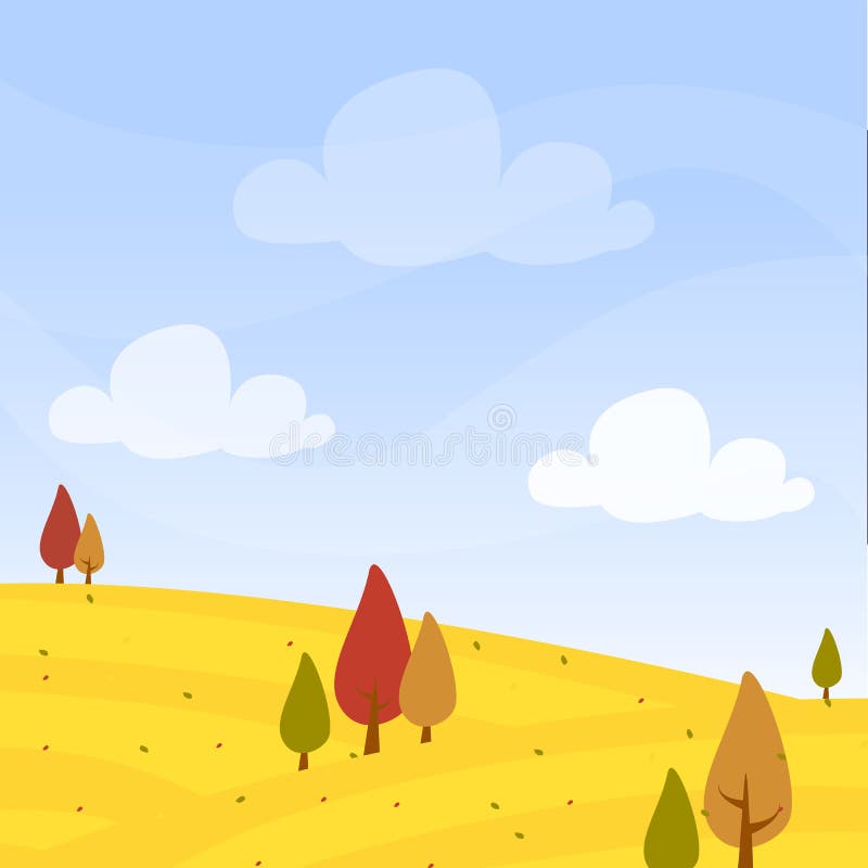 Fall Autumn Scene Landscape Stock Illustration - Illustration of ...