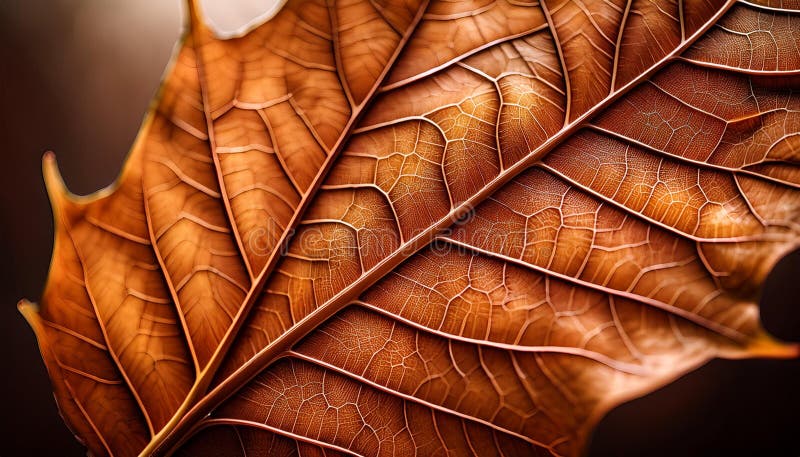 An autumn leaf reveals intricate veins and a warm, earthy color, emphasizing the delicate beauty of nature\'s vector illustration