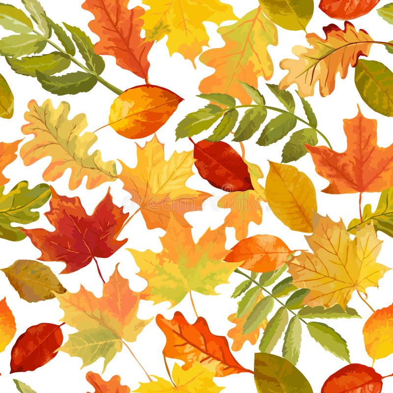 Autumn Leaves Background - nahtloses Muster stock abbildung