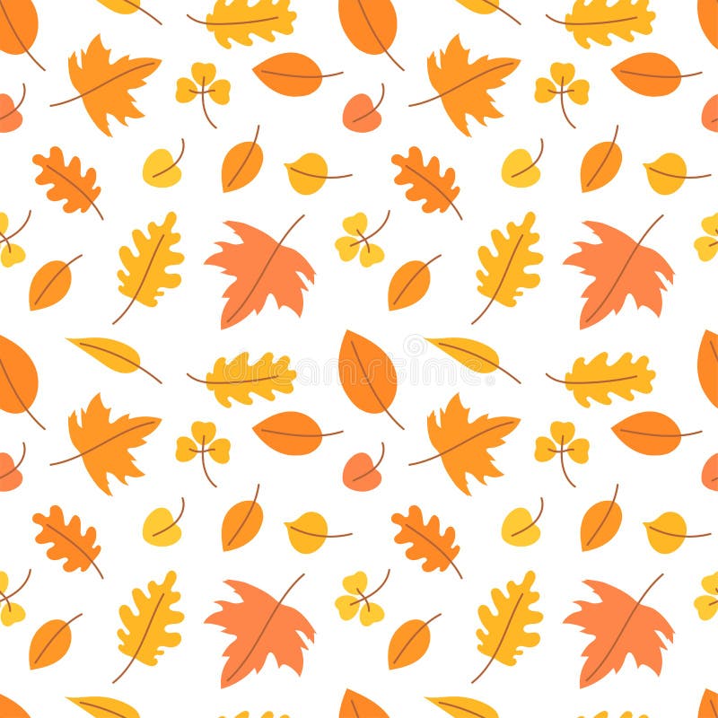 Autumn Leaves Configuration sans joint Dirigez la feuille jaune et orange Album, papier d'emballage cadeau, textiles Bonjour, oct illustration de vecteur