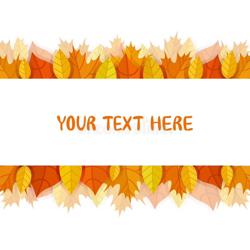 Autumn Leaves Frame Border Invitation Template With Yellow And Orange Leaves Stock Vector Illustration Of Botanical Autumn 195340566