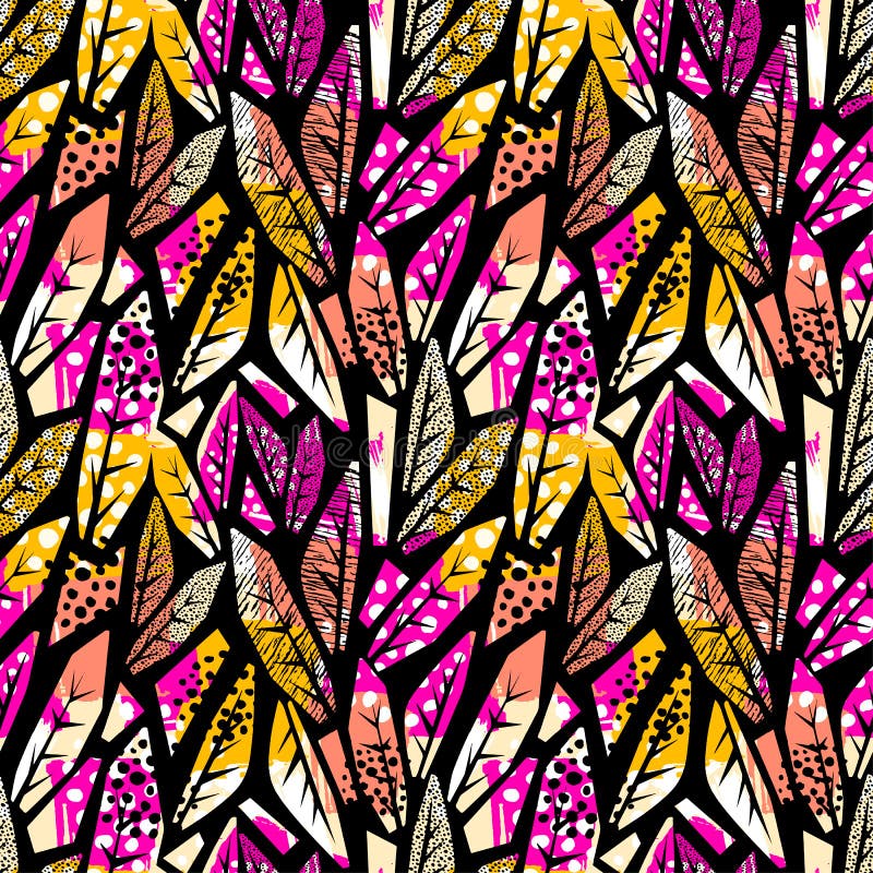 Autumn leaves seamless pattern.