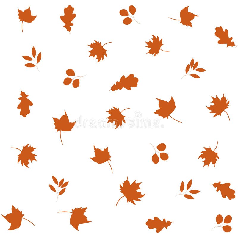 Autumn Leaves Seamless Pattern Isolated in White Background Stock ...