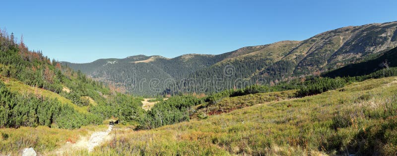 Autumn Mountain panorama in High West Tatras