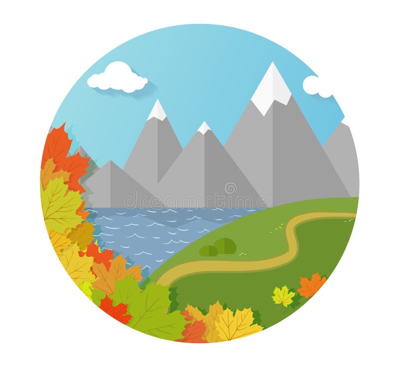 Autumn mountains stock vector. Illustration of vector - 58188546