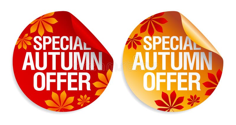 Autumn offer stickers. vector illustration