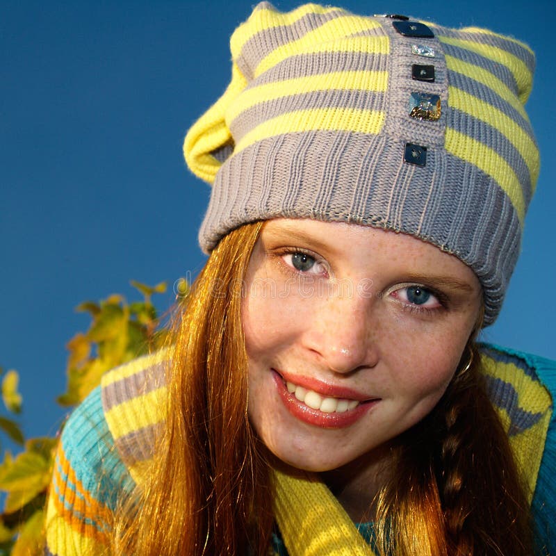 Autumn portrait of redheaded girl royalty free stock photos Autumn portrait of redheaded girl royalty free stock photos