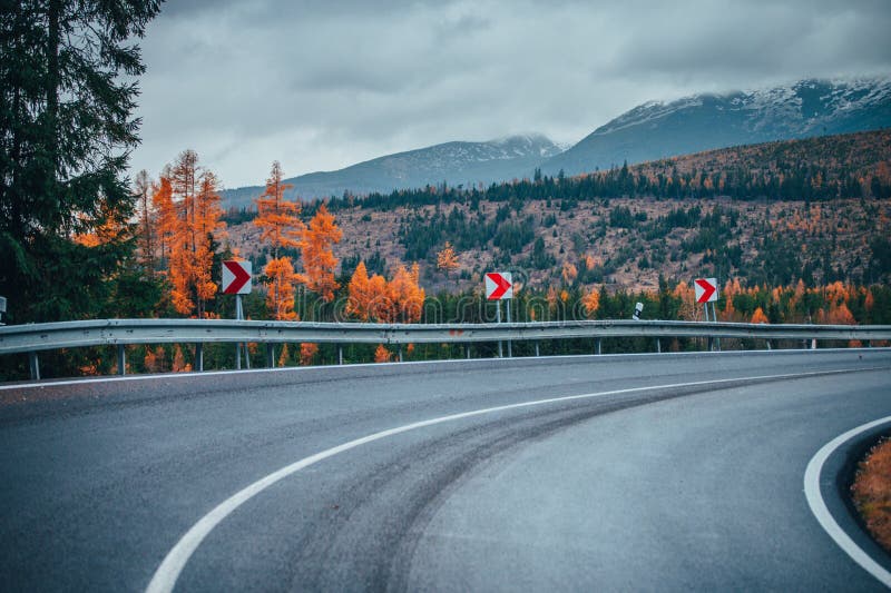 Autumn Road in Colorful Mountains High Tatras Stock Image - Image of  environment, asphalt: 167497407