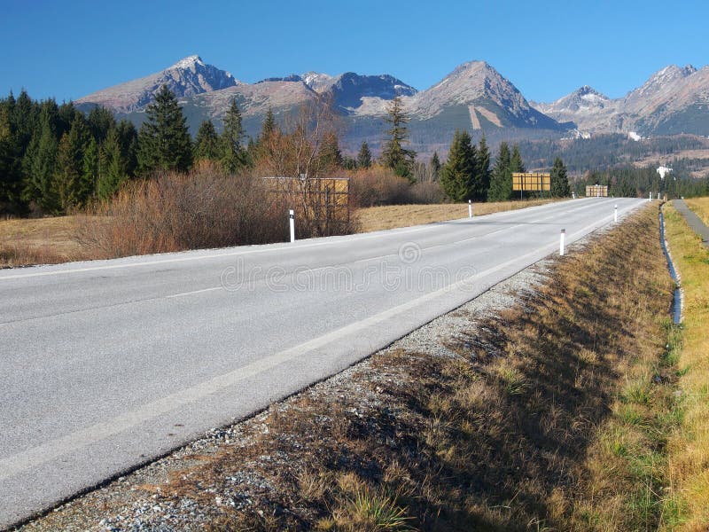 Autumn road to High Tatras, Slovakia