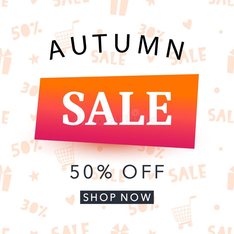 Autumn sale banner template. Shopping promotion vector illustration Autumn sale banner template. Shopping promotion vector illustration