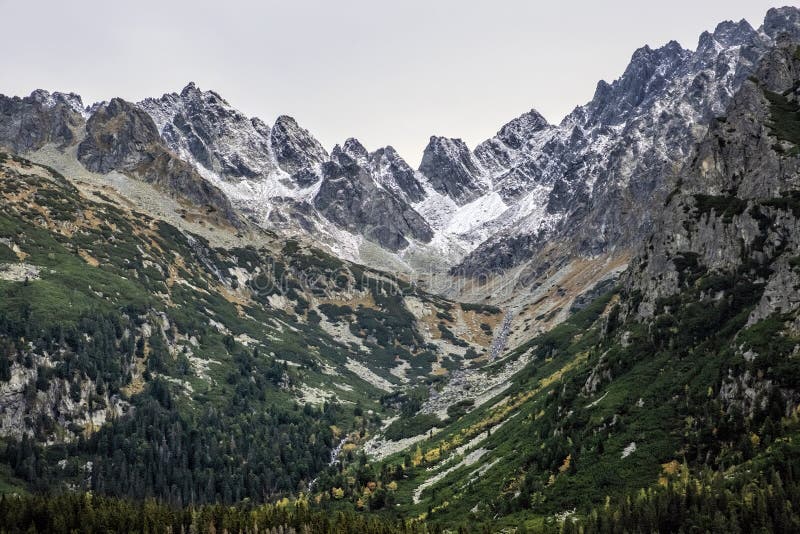 Autumn scene, High Tatras mountains, Slovakia, sunrise scene