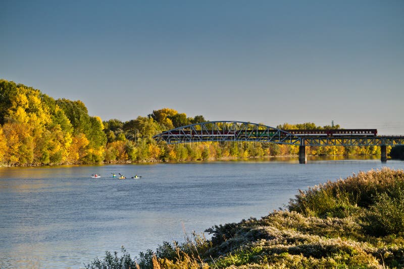 Autumn scene at river