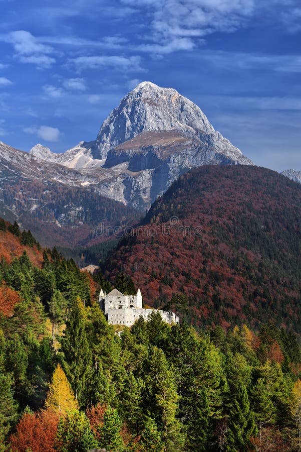 Italy landscape , autumn scene, nature , waterfall ,mountains