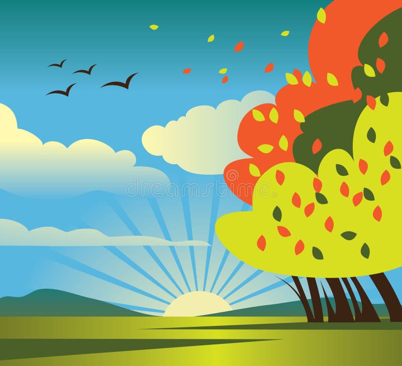 cartoon fall scenery cartoon fall scenery