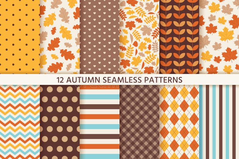 Autumn seamless pattern. Vector. Background with fall leaves