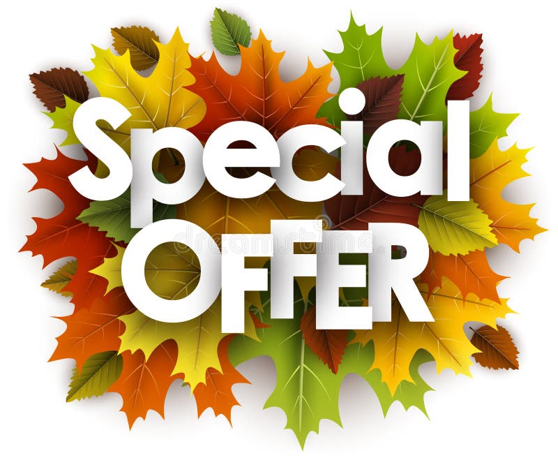 Autumn special offer background with leaves.