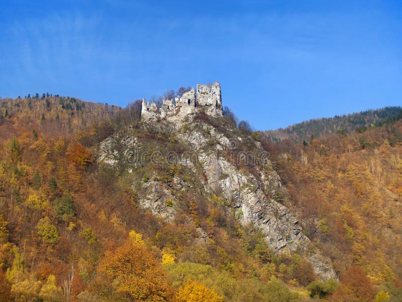 Autumn at Starhrad Strecno castle, Slovakia