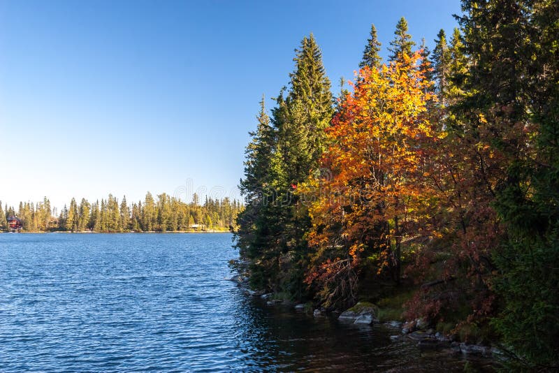 Autumn at Strbske tarn, High Tatras mountains, Slovakia