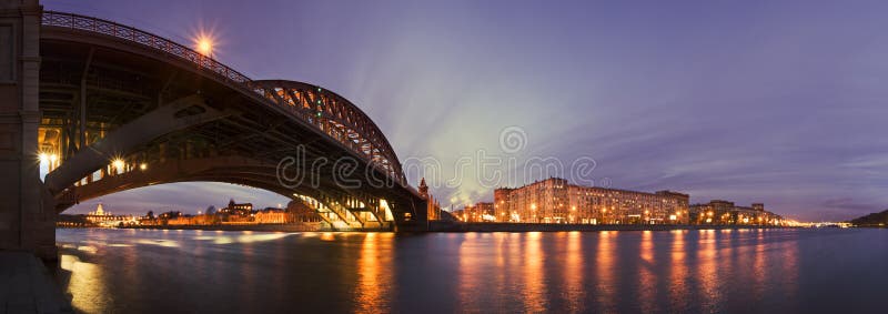 Autumn sunset in Moscow stock photography