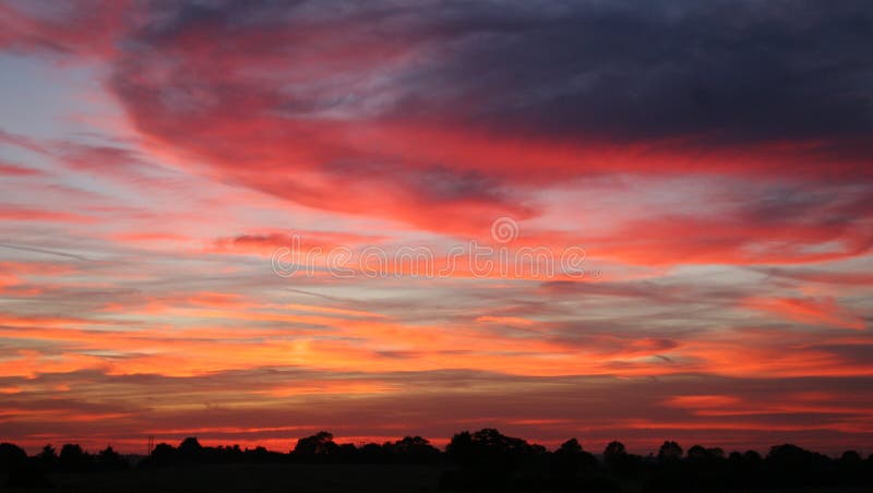 Autumn Sunset over tree-line