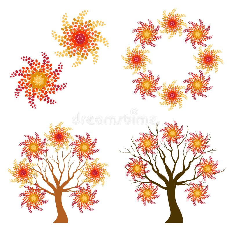 Autumn swirl symbols