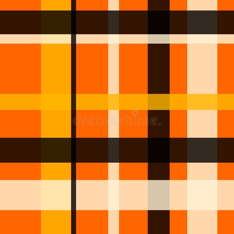 Autumn Themed Orange and Black Plaid Pattern Stock Vector