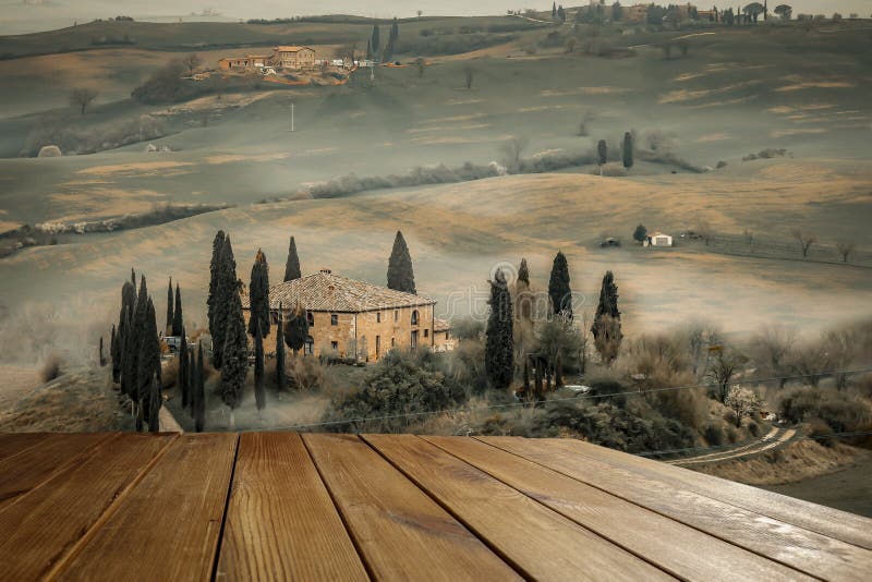 Autumn Landscape of Tuscany and Space for Your Decoration, Products or ...