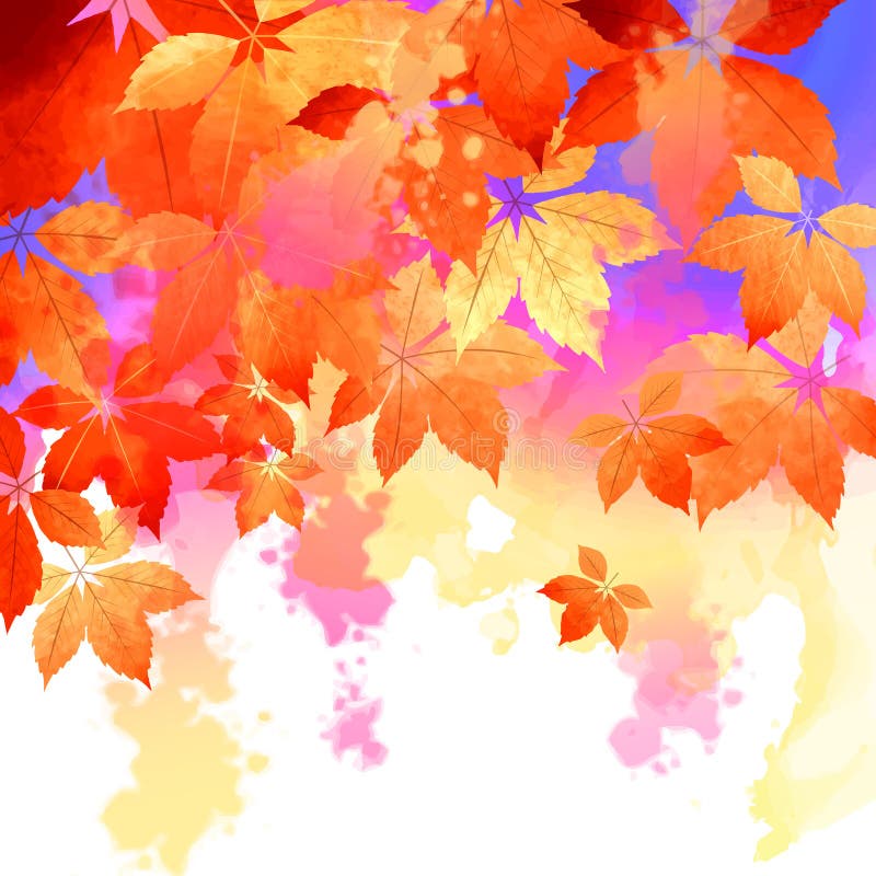 Autumn Vector Watercolor Fall Leaves