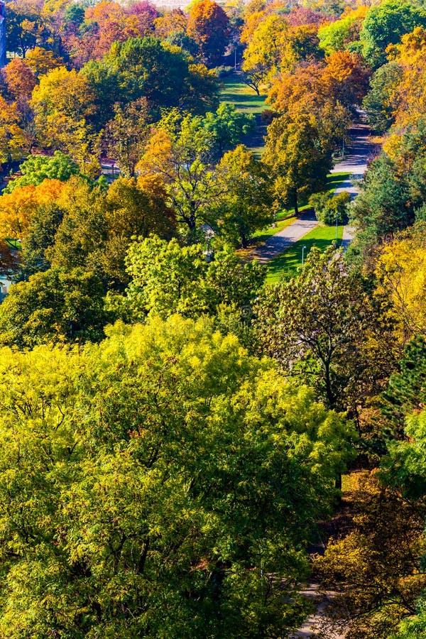 Autumn View from Nuselsky Bridge, Prague, Czech Republic Stock Image