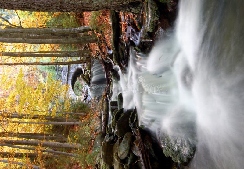 Autumn waterfall in bohemia