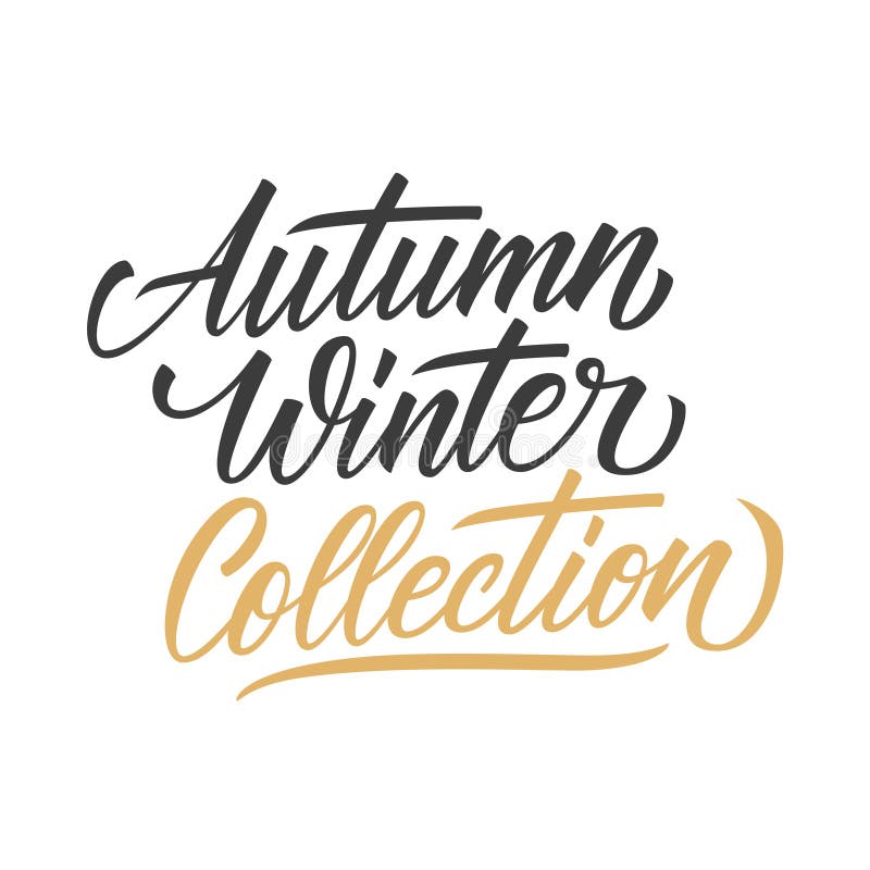 Autumn Winter Collection handskriven inskrift Idérik typografi för säsongsbetonad shopping, affär, mode, befordran stock illustrationer Autumn Winter Collection handskriven inskrift Idérik typografi för säsongsbetonad shopping, affär, mode, befordran stock illustrationer