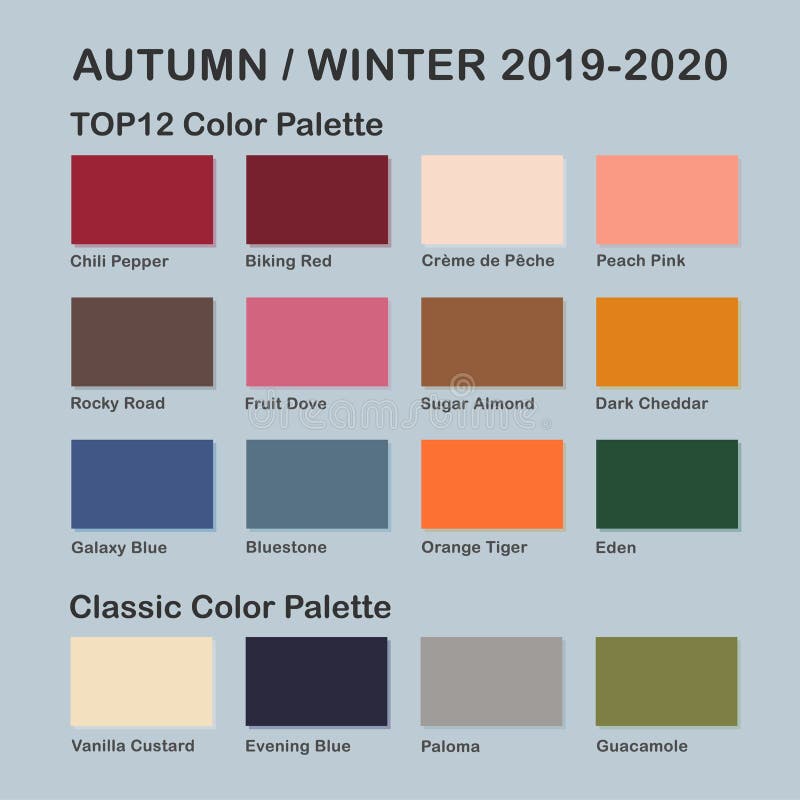 Fashion Color Trend Autumn Winter 2020-2021. Palette Fashion Colors ...