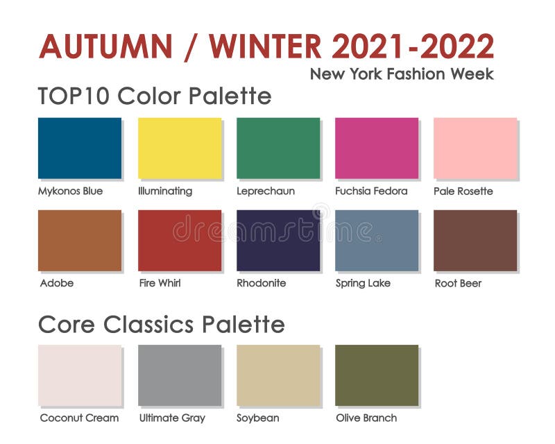Fashion Color Trend Autumn Winter 2020-2021. Palette Fashion Colors ...