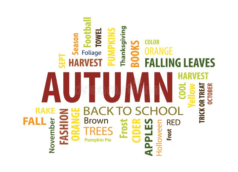 Autumn Word Cloud ilustração royalty free
