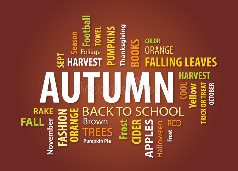 Autumn Word Cloud ilustração do vetor
