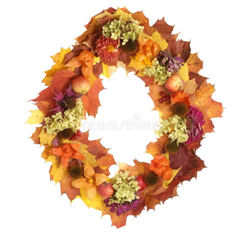 Autumn wreath isolated on white