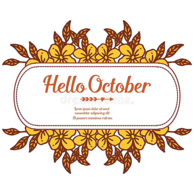 Autumn Wreath Frame Isolated On White Backdrop For Handwritten Hello