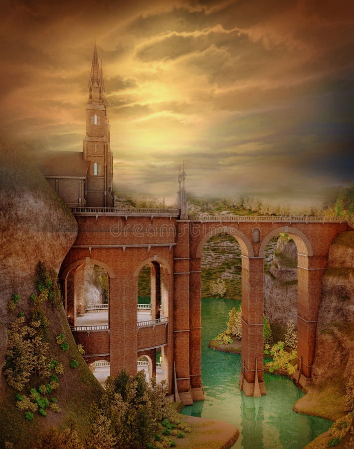 Autumnal landscape with a castle royalty free illustration Autumnal landscape with a castle royalty free illustration